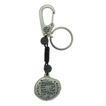 Chaveiro Medalha Das Duas Cruzes Pedra Vulcânica