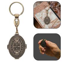 Chaveiro Medalha De São Bento Metal Dourado