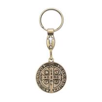 Chaveiro Medalha de São Bento / metal (ouro-velho) - R8203 Chaveiro Medalha de São Bento / metal (ouro-velho) - R8203