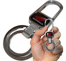 Chaveiro Metal Honda Mosquetão Chave Moto Argola Dupla Metal / Cromado Chaveiro Metal Honda Mosquetão Chave Moto Argola Dupla Metal / Cromado