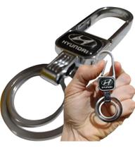 Chaveiro Metal Hyundai Mosquetão Chave Carro Gancho Argola Dupla Luxo Presente