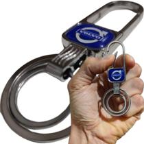 Chaveiro Metal Volvo Chave Carro Mosquetão Argola Dupla Cromado Chaveiro Metal Volvo Chave Carro Mosquetão Argola Dupla Cromado