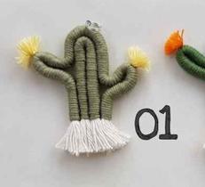 Chaveiro Mini Cacto em Macrame, Chaveiro, Lembrancinha - 50 unidades