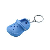 Chaveiro Mini Clog Shoe de silicone para mulheres e homens, azul