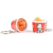 Chaveiro Mini coxinha de frango KFC com imitação de PVC para fast food