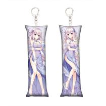 Chaveiro Mini Dakimakura Emilia Re Zero Anime