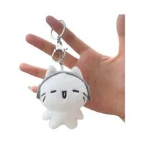 Chaveiro Mini Pelúcia Casal De Gatinhos, Boneco De Gato Chorando Com Fones De Ouvido, Pingentes De