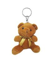 Chaveiro Mini Ursinho de Pelúcia com Lacinho 10cm