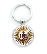 Chaveiro Monograma IHS Iesus Hominum Salvator Latim de "Jesus Salvador dos Homens" Igreja Católica Jesuítas - RECANTO ASTRAL