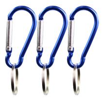 Chaveiro Mosquetão Azul Alumínio 4,6cm Com Argola 10 Unidades Chaveiro Mosquetão Azul Alumínio 4,6cm Com Argola 10 Unidades