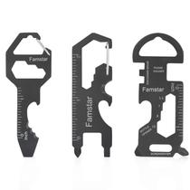 Chaveiro, multiferramenta Famstar, pacote com 3 ferramentas de bolso de metal para homens