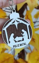 Chaveiro Natalino 50 Unidades Branco Gravado Montados Chaveiro Natalino 50 Unidades Branco Gravado Montados