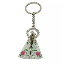 Chaveiro Nossa Senhora de Nazaré com Resplendor Cravejado em Strass Chaveiro Nossa Senhora de Nazaré com Resplendor Cravejado em Strass
