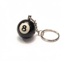 Chaveiro Número 8 de Bilhar Preto e Branco para Bolsas e Porta-Chaves
