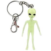 Chaveiro Off the Wall Toys Alien Glow-in-the-Dark com 8 cm de altura