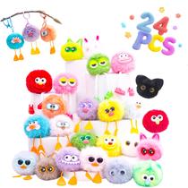 Chaveiro OmyFav Fluffy Kids, pacote com 24, para sacolas de presentes de aniversário