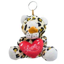Chaveiro Onça Coração Love Amor 15cm - Pelúcia