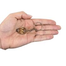 CHAVEIRO OVO FACETADO QUARTZO FUMÊ - (2 a 6)cm