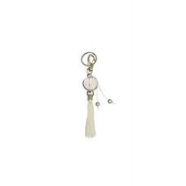 Chaveiro Oxala Branco Com Cajado em Murano 16 Cm