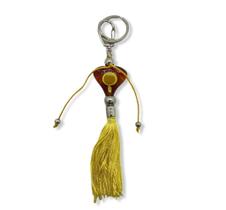 Chaveiro Oxum Abebê Amarelo Em Murano 16 Cm Proteção E