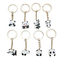 Chaveiro Panda ondulado à mão em liga esmaltada Chaveiro Panda ondulado à mão em liga esmaltada