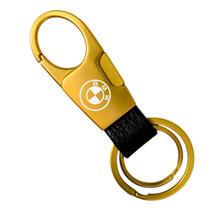 Chaveiro Para Bmw Luxo Couro Mosquetão Inox X1 X3 B Dourado Chaveiro Para Bmw Luxo Couro Mosquetão Inox X1 X3 B Dourado