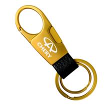 Chaveiro Para Chery Gatilho Couro Tiggo 2 3X 7 Pro B Dourado Chaveiro Para Chery Gatilho Couro Tiggo 2 3X 7 Pro B Dourado