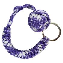 Chaveiro Paracord Esfera Autodefesa Roxo e Branco - Tenda Medieval