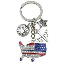 Chaveiro Patriotic USA Zinc Alloy Key Ring Map of America