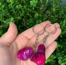 Chaveiro pedra rolada- ágata rosa Chaveiro pedra rolada- ágata rosa