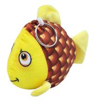 Chaveiro Peixe Amarelo Pintas E Rosto Azul 16cm - Pelúcia