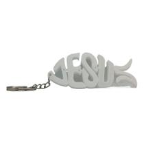 Chaveiro Peixe Cristao Jesus Articulado Branco Cristo Paz