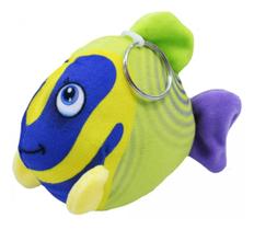 Chaveiro Peixe Verde Rosto Azul 16cm Pelúcia Fofy Toys