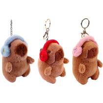 Chaveiro Pelúcia Capivara com Fone Azul - BBR Toys