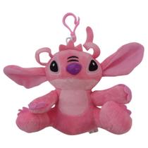 Chaveiro Pelúcia Stitch ANGEL Infantil 14cm_Rosa