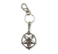 Chaveiro Pentagrama invertido bode baphomet 13 cm metal Niquel Chaveiro Pentagrama invertido bode baphomet 13 cm metal Niquel