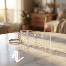chaveiro personalizado placa de carro -Para casamento ou datas comemorativas em acrílico