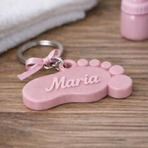 Chaveiro Pezinho Personalizado Rosa Chá De Bebe Fralda Chaveiro Pezinho Personalizado Rosa Chá De Bebe Fralda