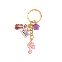 Chaveiro, piano artístico e nota musical, design de gato fofo