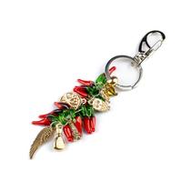 Chaveiro Pimenta Murano Cacho Dourado 16 cm em Metal Chaveiro Pimenta Murano Cacho Dourado 16 cm em Metal
