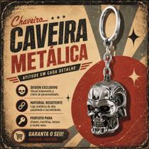 Chaveiro pingente caveira metálica retrô Chaveiro pingente caveira metálica retrô