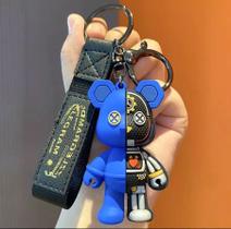 Chaveiro Pingente Ursinho Robô ul 6cm Resina