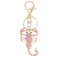 Chaveiro Pink Scorpion com strass, liga de zinco Chaveiro Pink Scorpion com strass, liga de zinco