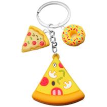 Chaveiro: pizza e donut engraçados para mulheres e homens