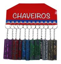 Chaveiro Plaquinha Palavra Bíblica Frente E Verso Kit 24 Uni