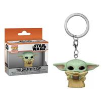 Chaveiro pocket pop star wars the child baby yoda with cup