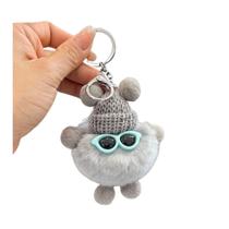Chaveiro Pom Pom De Óculos Kawaii