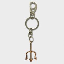 Chaveiro Pomba Gira Tridente Dourado Luxo13 Cm Metal