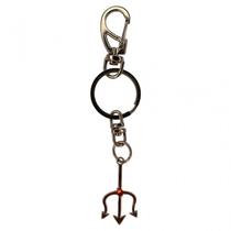 Chaveiro Pomba Gira Tridente Niquel Luxo 13 cm Metal