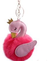 Chaveiro Pompom Cisne Coroa Decoração/pingente Chaveiro Pompom Cisne Coroa Decoração/pingente